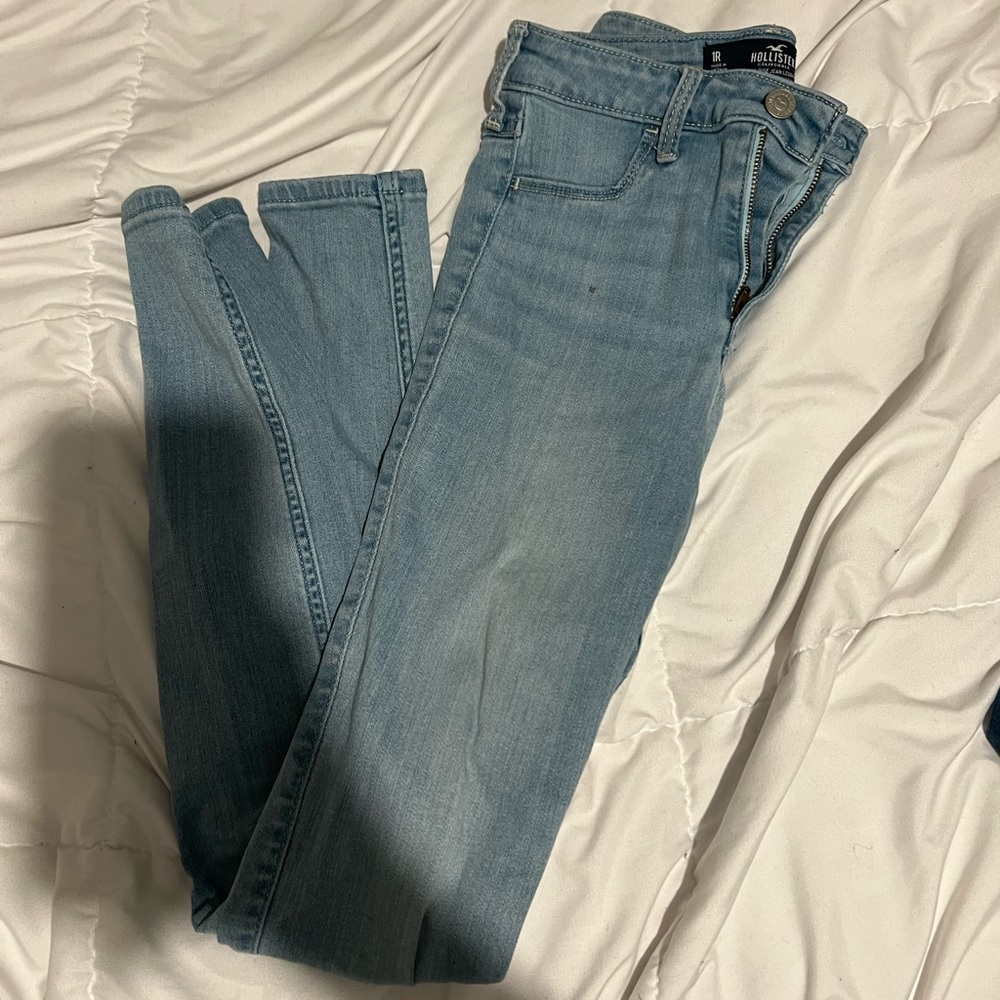 Light denim skinny jeans